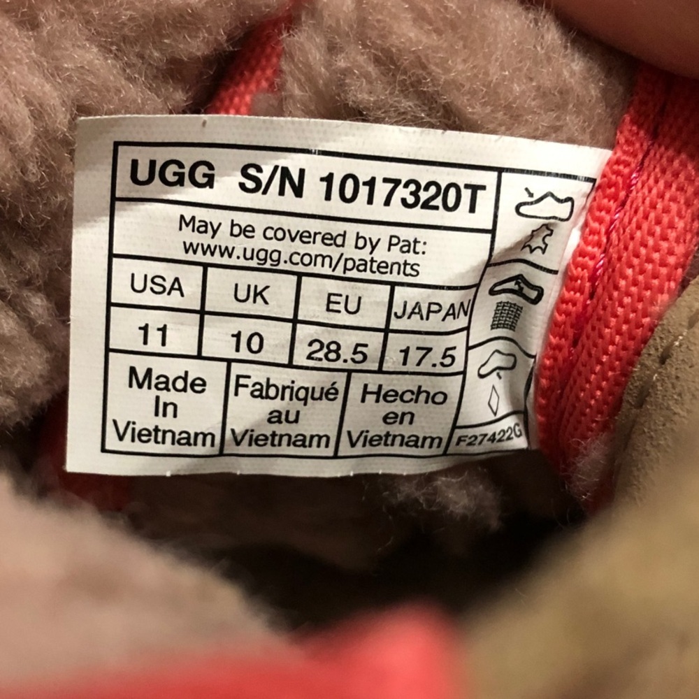 Kids Girls UGG Boots Size 11 Tan with Pink and Yellow Accents - Picture 8 of 11
